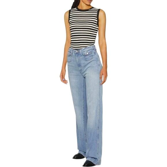 RE/DONE Hight Waist Wide-Leg Blue Jeans | Size 24 - Picture 7 of 9